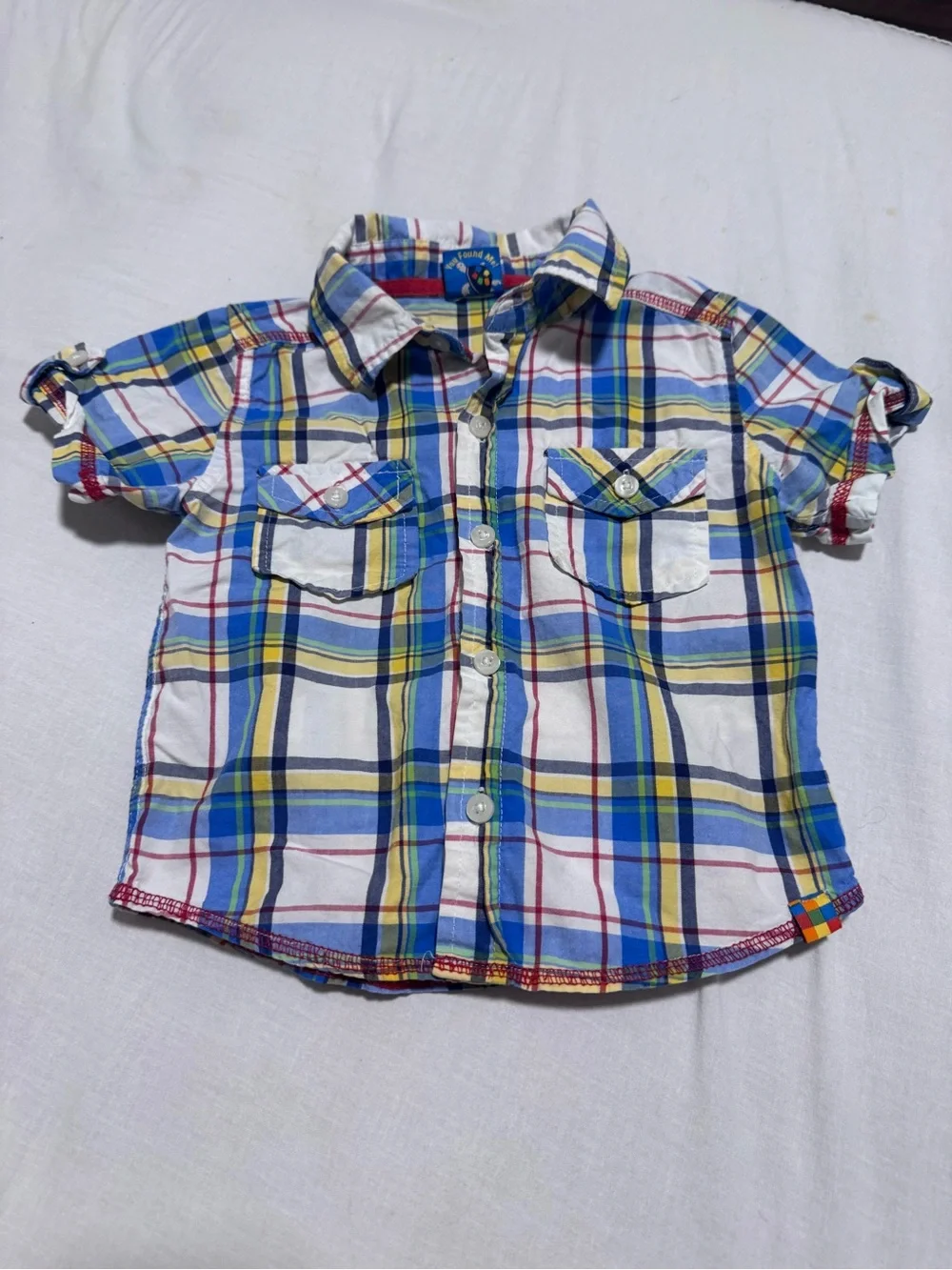Vintage Boys Button Up 18 To 24 Months Lazoo Plaid Shirt Turtle Graphic Retro